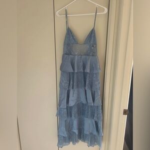 Dusty Blue Lace Dress